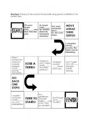 English Worksheet: board game