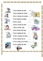 English Worksheet: present continuous