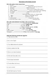 English Worksheet: Extra exercises: Simple present