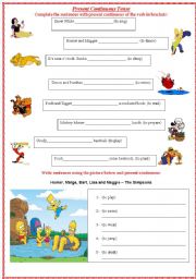English Worksheet: Present Continuous Tense Exercises