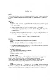 English worksheet: Pic Tac Toe