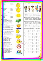 A test about adjectives/adverbs, should and multiple intelligence