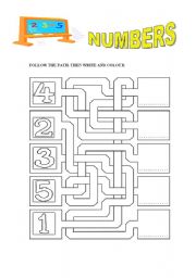 English Worksheet: NUMBERS 1 TO 5