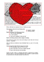 English Worksheet: LOVE LESSON