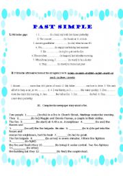 English worksheet: Exercises to review Past Simple.