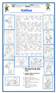 English Worksheet: Caillou - discovery kids