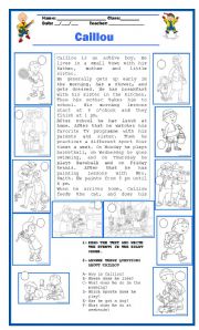 English Worksheet: Caillou - discovery kids