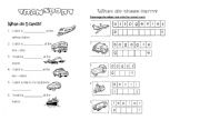 English worksheet: Transport