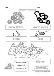 January Song worksheet - Circle Time Songs