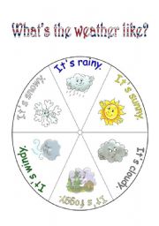 English Worksheet: Weather wheel