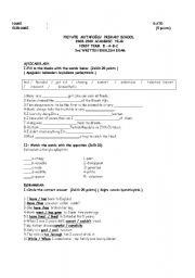 English worksheet: exam