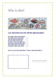 English worksheet: who is who?  look and match