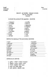 English Worksheet: quiz