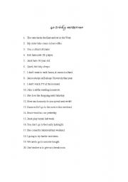 English Worksheet: 40 tricky sentences