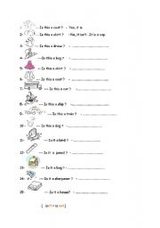 English Worksheet: is this a .. ?