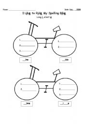 English worksheet: Long i (silent e) Bike Graphic Organizer