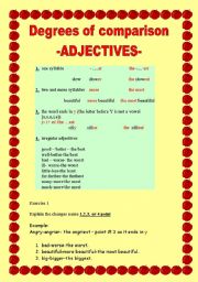 English Worksheet: Degrees of comparison -adjectives-