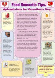 English Worksheet: Food Romantic Tips.