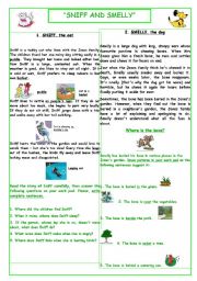 English Worksheet: A cat and a dog