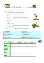 English worksheet: SPORTS 