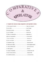 English Worksheet: Comparative & Superlative