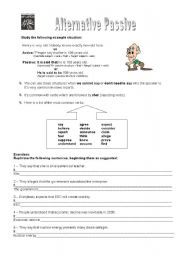 English Worksheet: Alternative Passive Voice