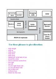 English Worksheet: Giving Directions 