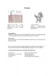 English worksheet: idioms