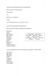 English worksheet: Adjectives describing peoples appearance and personality 
