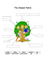 English Worksheet: The Simpson Family - reading comprehension