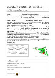 English worksheet: charlie the collector