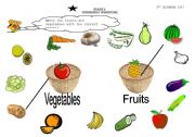 English Worksheet: fruits&vegetables