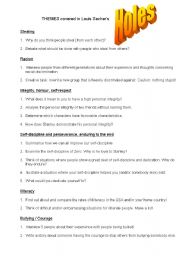 Holes by Louis Sachar - ESL worksheet by petsch