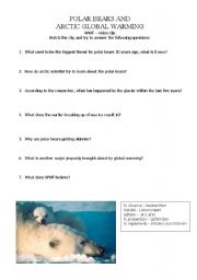 English Worksheet: global warming and polar bears