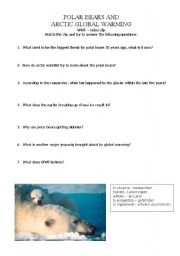 English Worksheet: global warming and polar bears