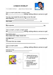 English Worksheet: a mans world?