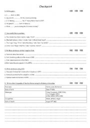 English worksheet: Past simple checkpoint