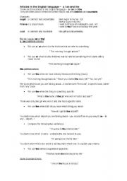 English Worksheet: articles