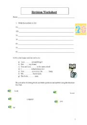 English worksheet: revisions