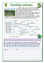 English Worksheet: Describing a Landscape