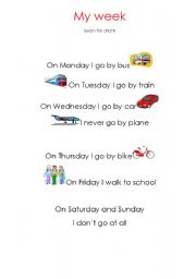 English Worksheet: My week