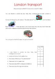 English Worksheet: London transport