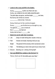 English worksheet: Sunny by Boney M