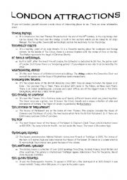 English Worksheet: london attractions