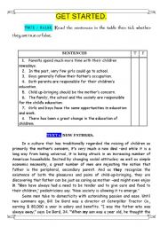 English Worksheet: New Fathers. (Parents in the past and now)