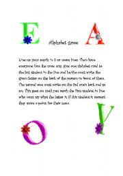 English worksheet: alphabet game