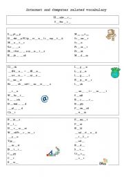 English Worksheet: Internet / Computer related vocabulary
