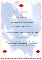 English Worksheet: Valentines Day Love Quotes by Shakespeare
