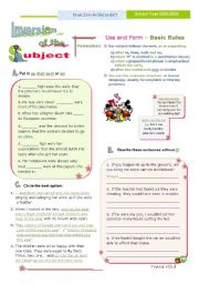 English Worksheet: INVERSION OF THE SUBJECT  -  2/2  - some other rules