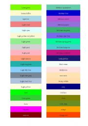 English Worksheet: colour